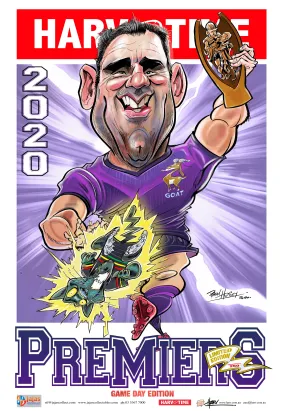 Melbourne Storm 2020 NRL Premiers Game Day Harv Time Poster