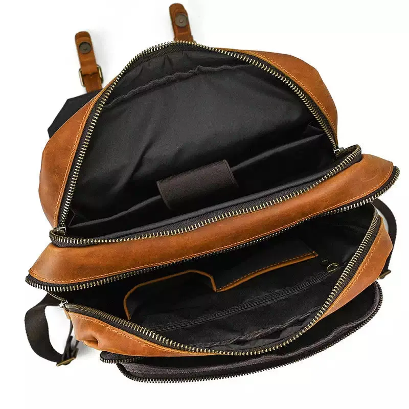 Men's Crazy Horse Leather Backpack