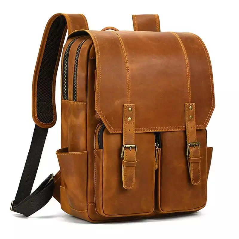 Men's Crazy Horse Leather Backpack