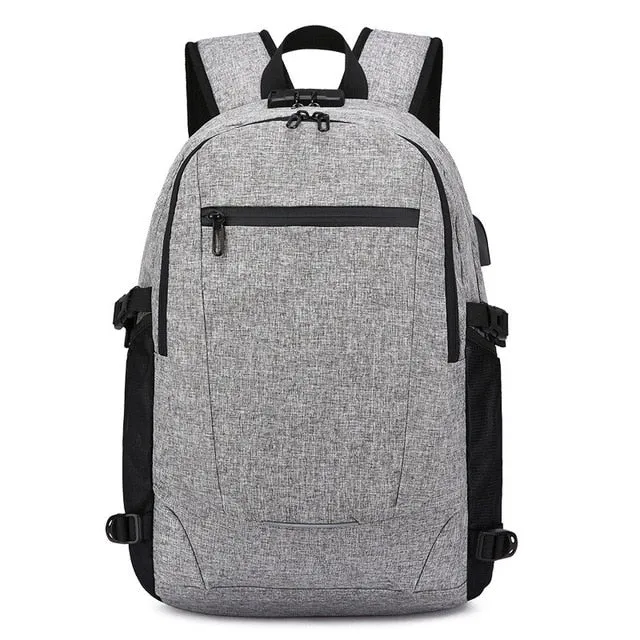 Men's Oxford Anti-Theft 15" Laptop Backpack with USB Charging and TSA Lock