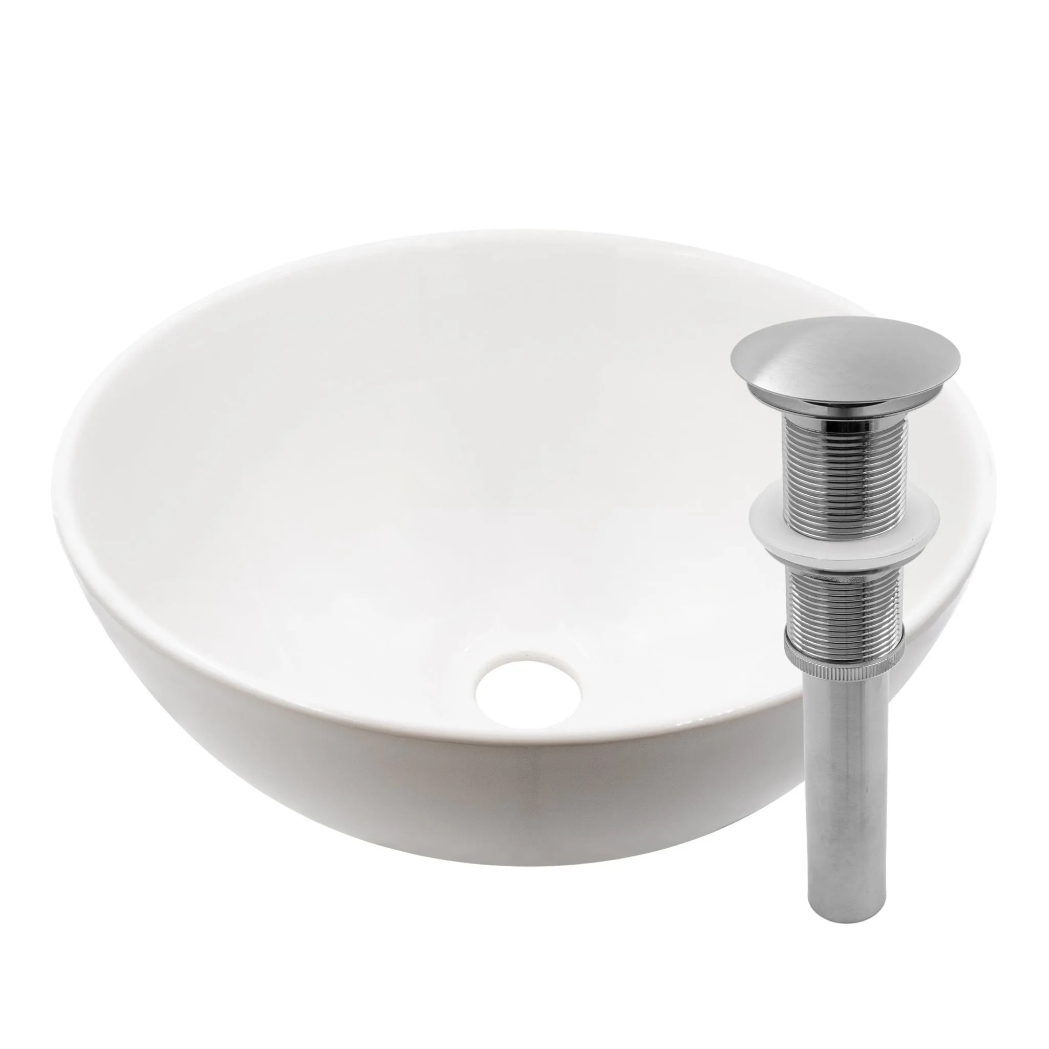 Mini 12" Round White Porcelain Vessel Bath Sink Series, NP-208206