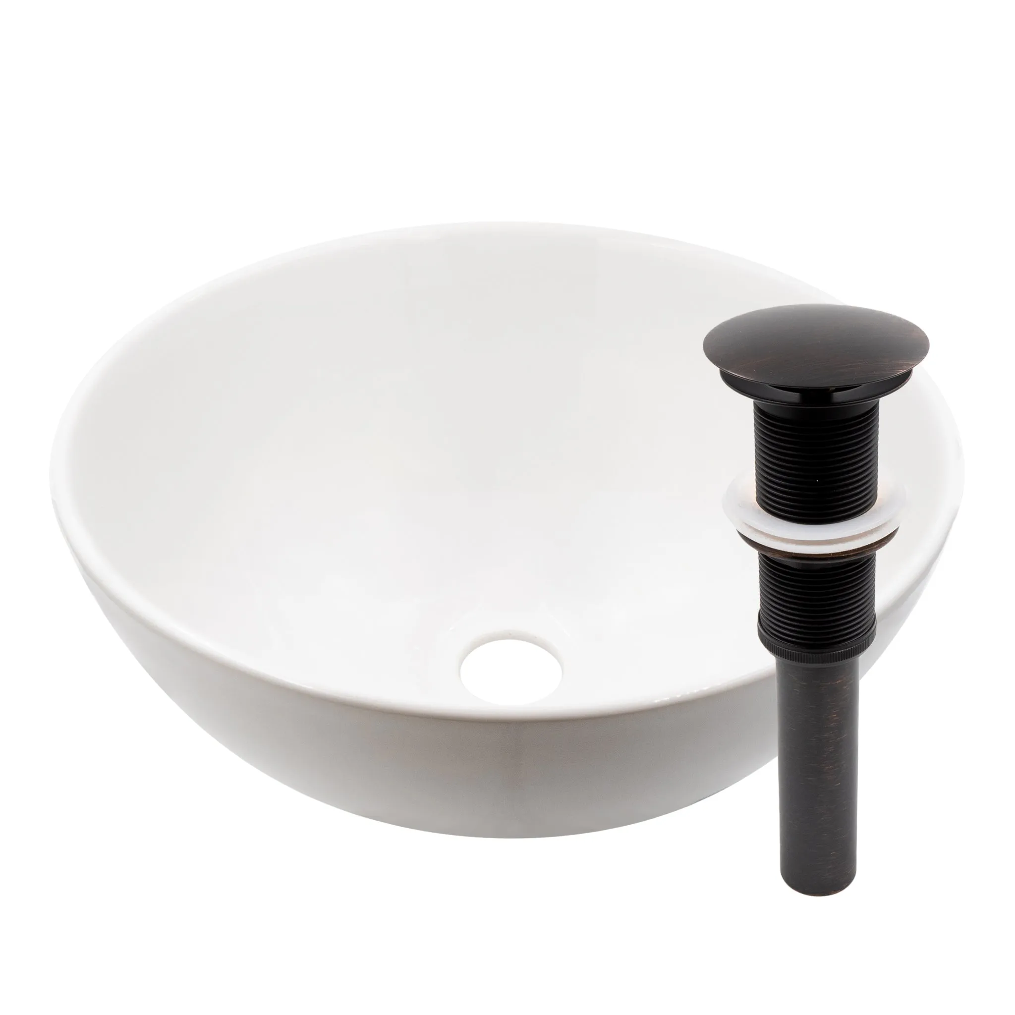 Mini 12" Round White Porcelain Vessel Bath Sink Series, NP-208206