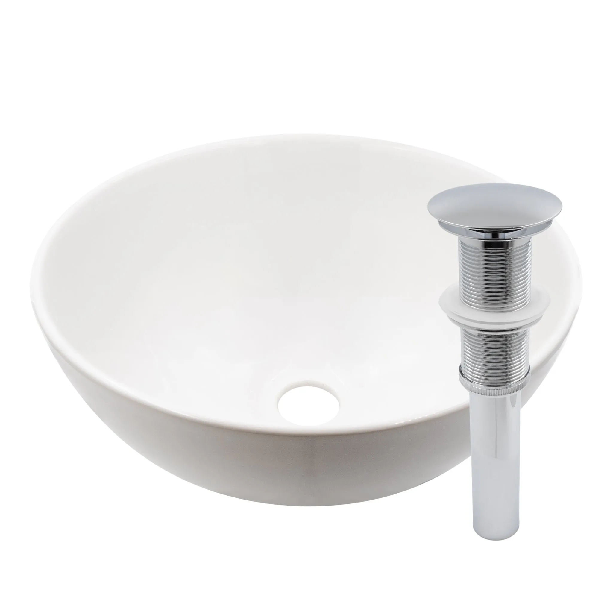 Mini 12" Round White Porcelain Vessel Bath Sink Series, NP-208206