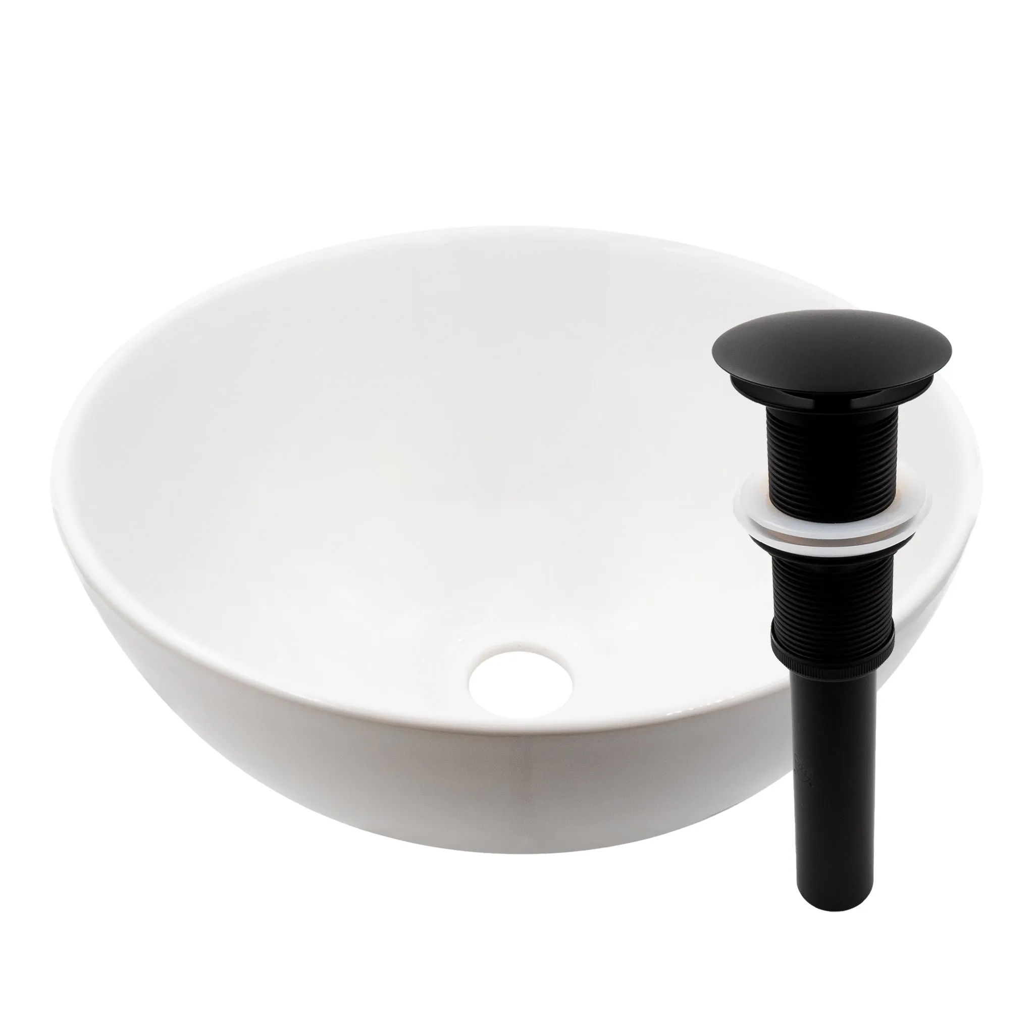 Mini 12" Round White Porcelain Vessel Bath Sink Series, NP-208206