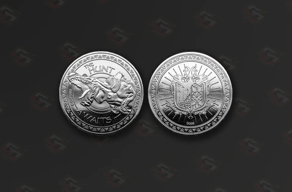 Monster Hunter World Collectable Silver Coin - Numbered Rarity