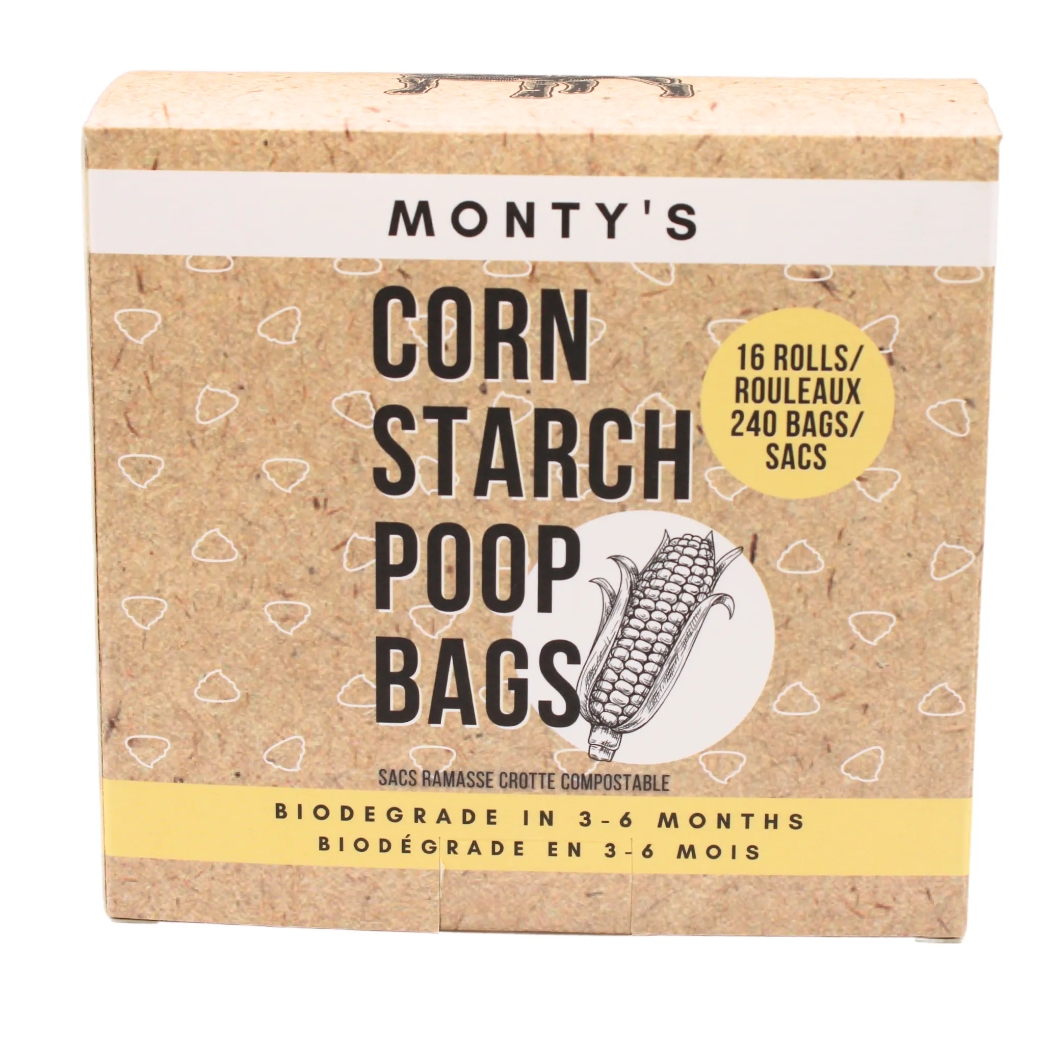 Monty's Compostable Corn Starch Poop Bags