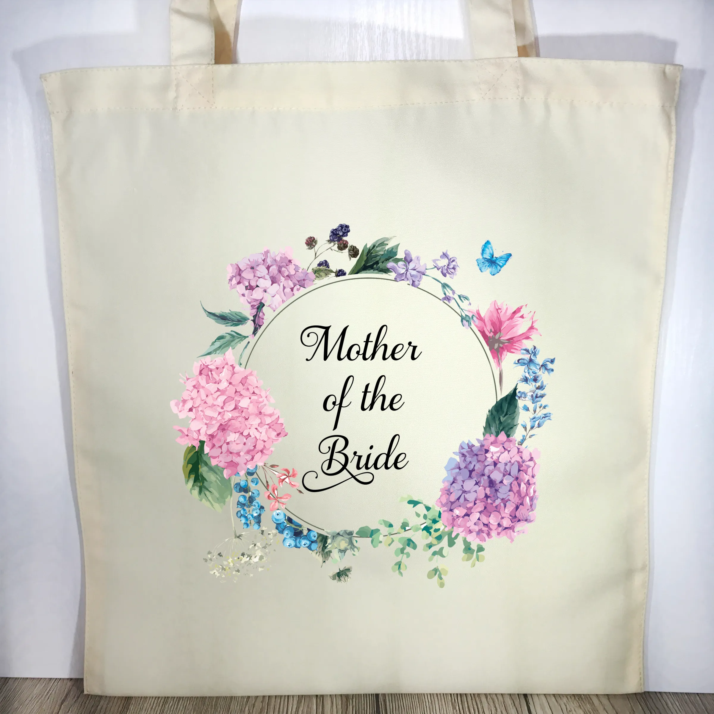 Mother of the Bride Floral Wreath Wedding Tote Bag