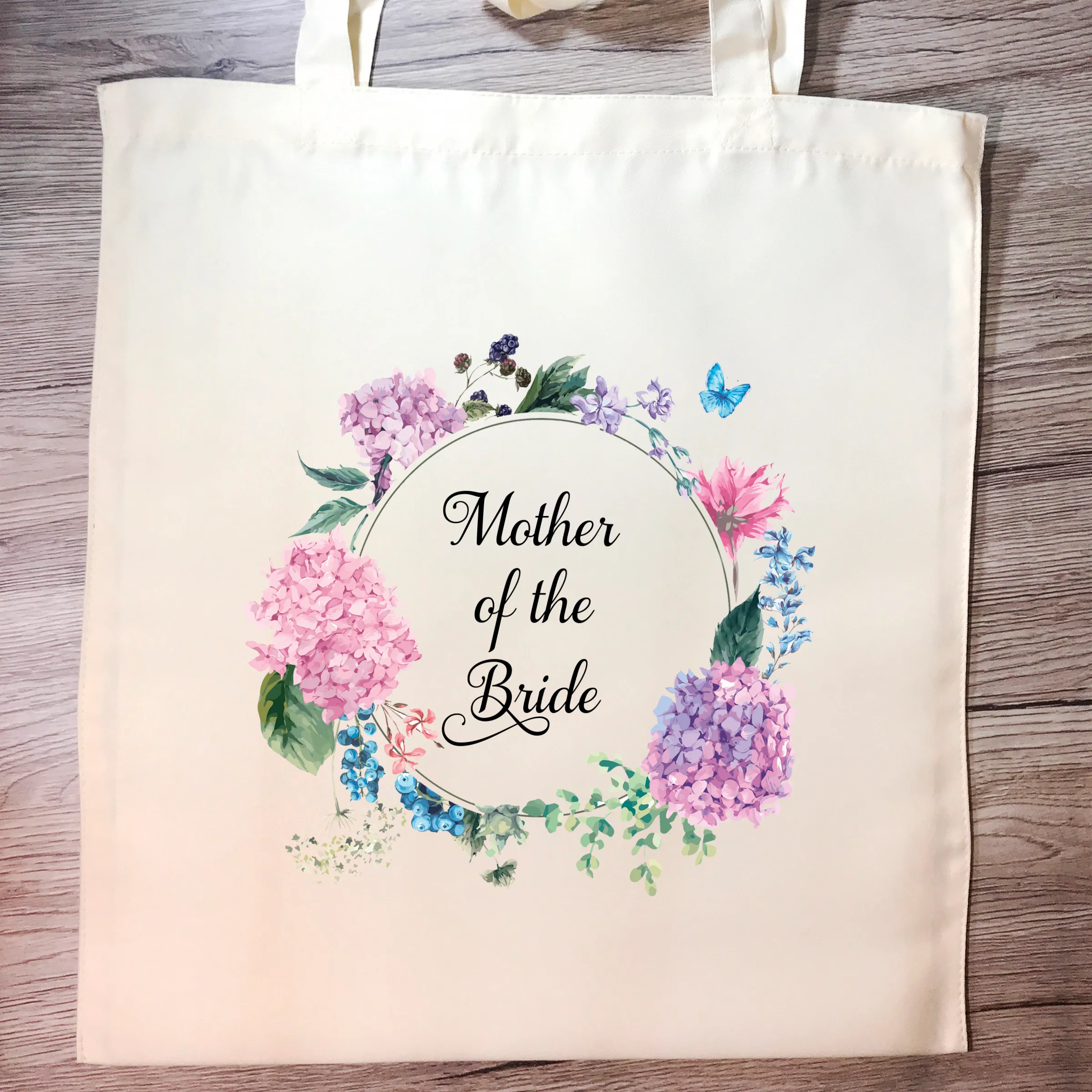 Mother of the Bride Floral Wreath Wedding Tote Bag