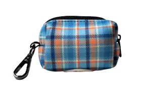 Murphy - Blue & Orange Plaid Dog Poop Bag Holder