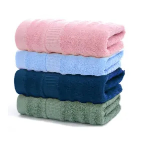 Mush 100% Bamboo 600 GSM Bath Towel |Ultra Soft, Absorbent & Quick Dry Towel for Bath |Towel Set of 8| Solid | Couple Towel Set |Olive Green - Pink, Navy Blue & Sky| 29 x 59 Inches