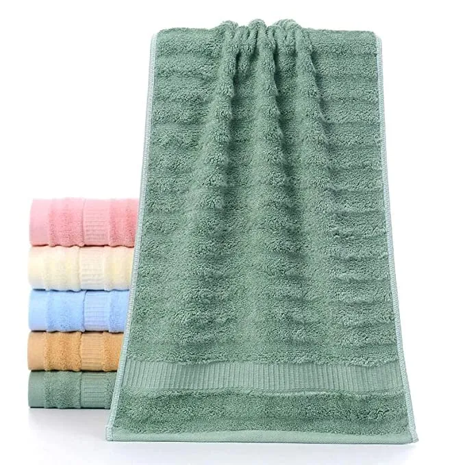 Mush 100% Bamboo 600 GSM Bath Towel |Ultra Soft, Absorbent & Quick Dry Towel for Bath |Towel Set of 8| Solid | Couple Towel Set |Olive Green - Pink, Navy Blue & Sky| 29 x 59 Inches