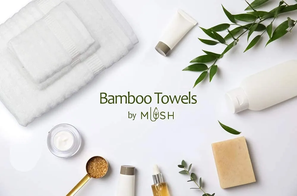 Mush Bamboo Towels for Bath Large Size | 600 GSM Bath Towel for Men & Women | Soft, Highly Absorbent, Quick Dry,and Anti Microbial | 75 X 150 cms (Pack of 1, White)