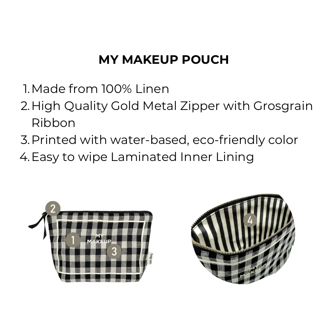 My Makeup Pouch, Coated Lining, Gingham