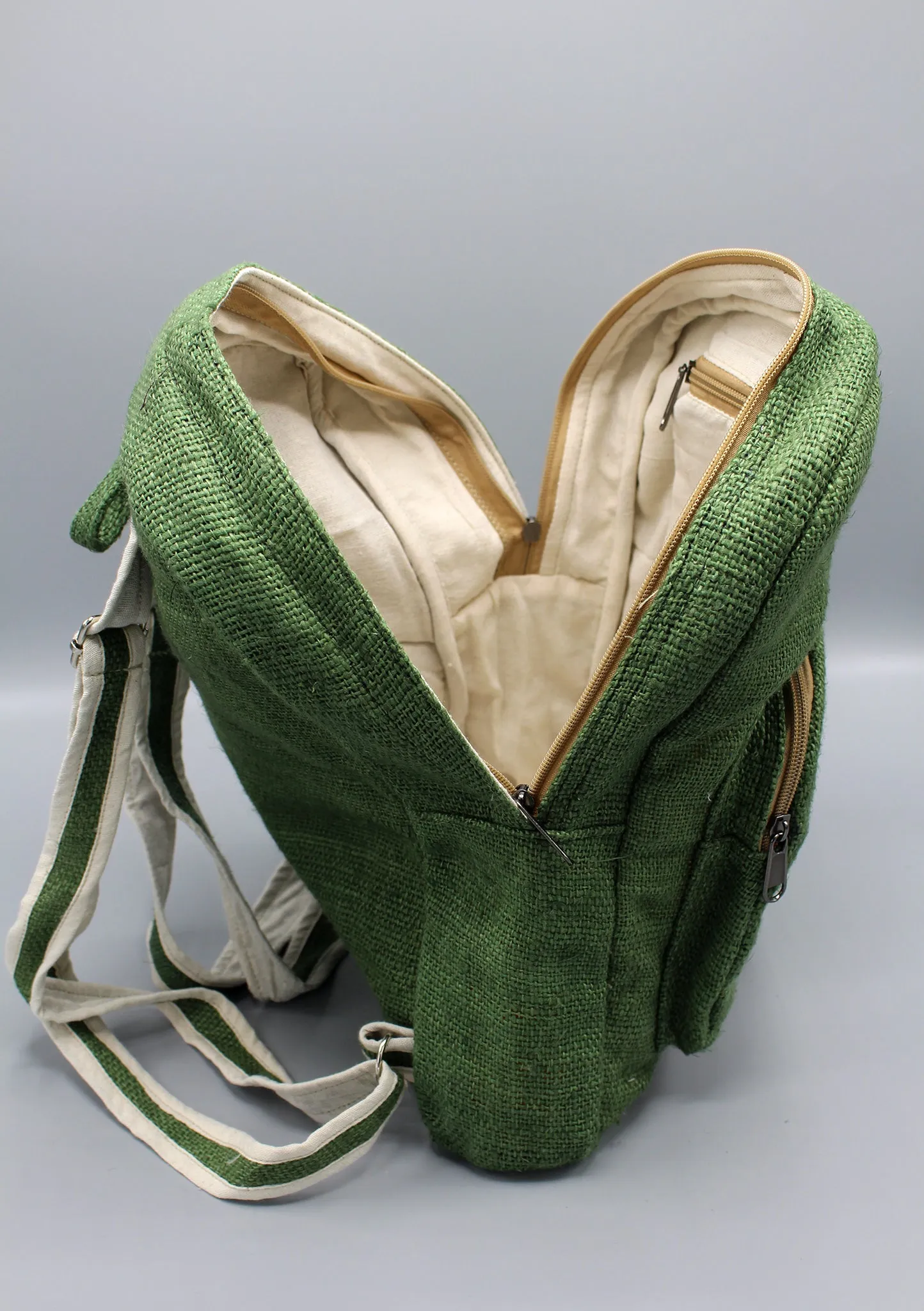 Natural and Earthy Green Hemp Backpack