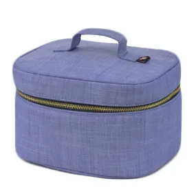 Navy Chambray with Brass Train Case