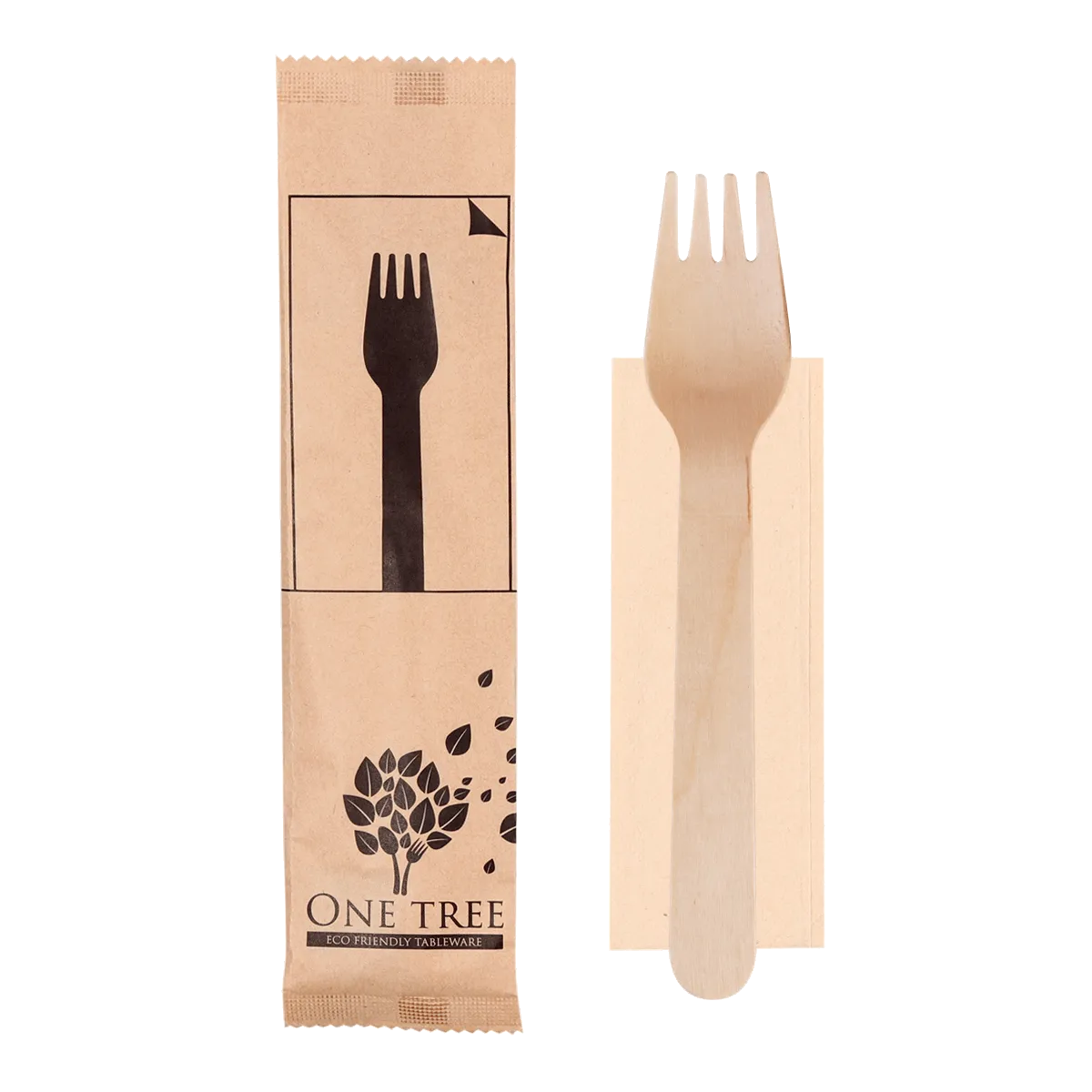 One Tree Wooden Cutlery Set Fork & Napkin 400pcs