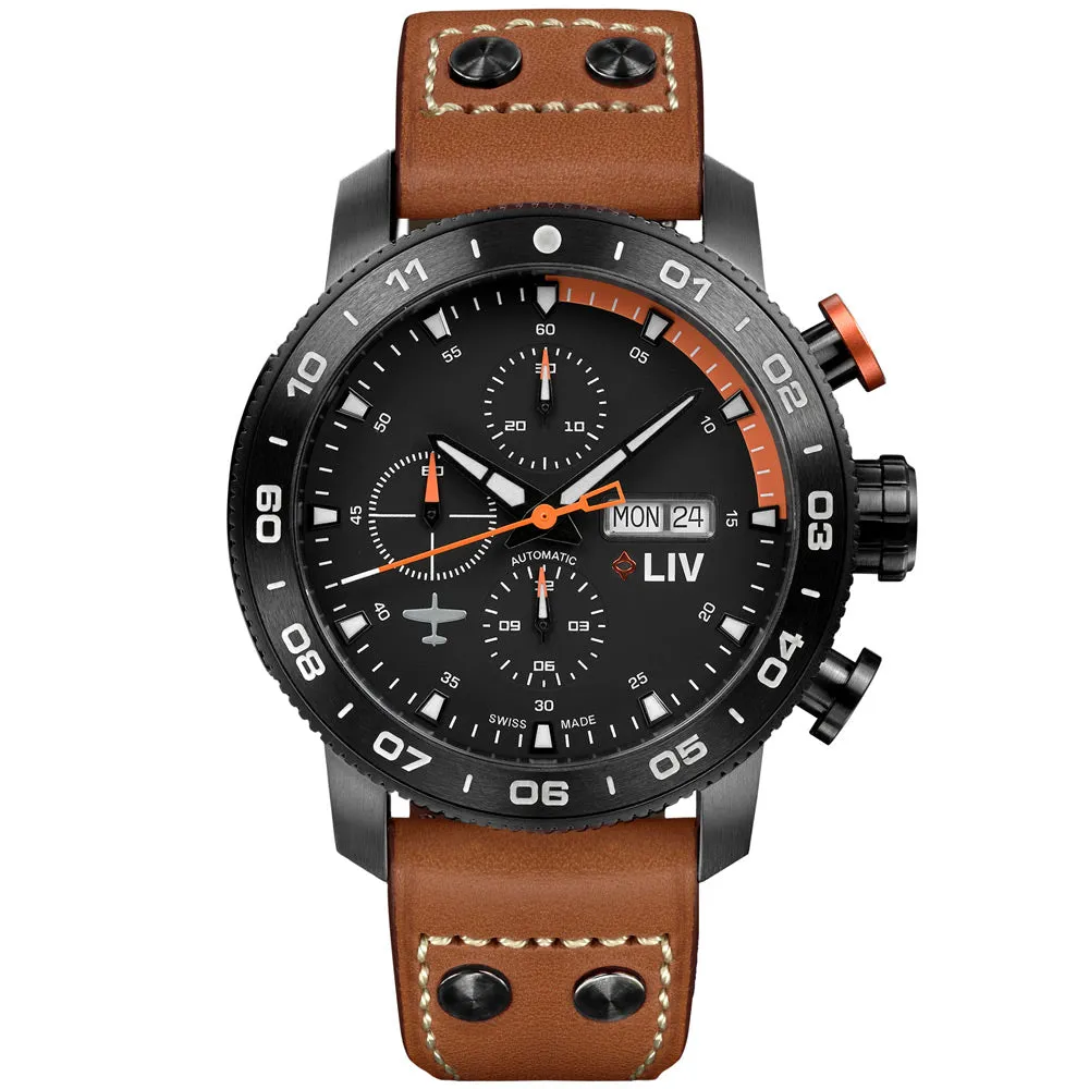 P-51 Titanium Chrono Black / Orange