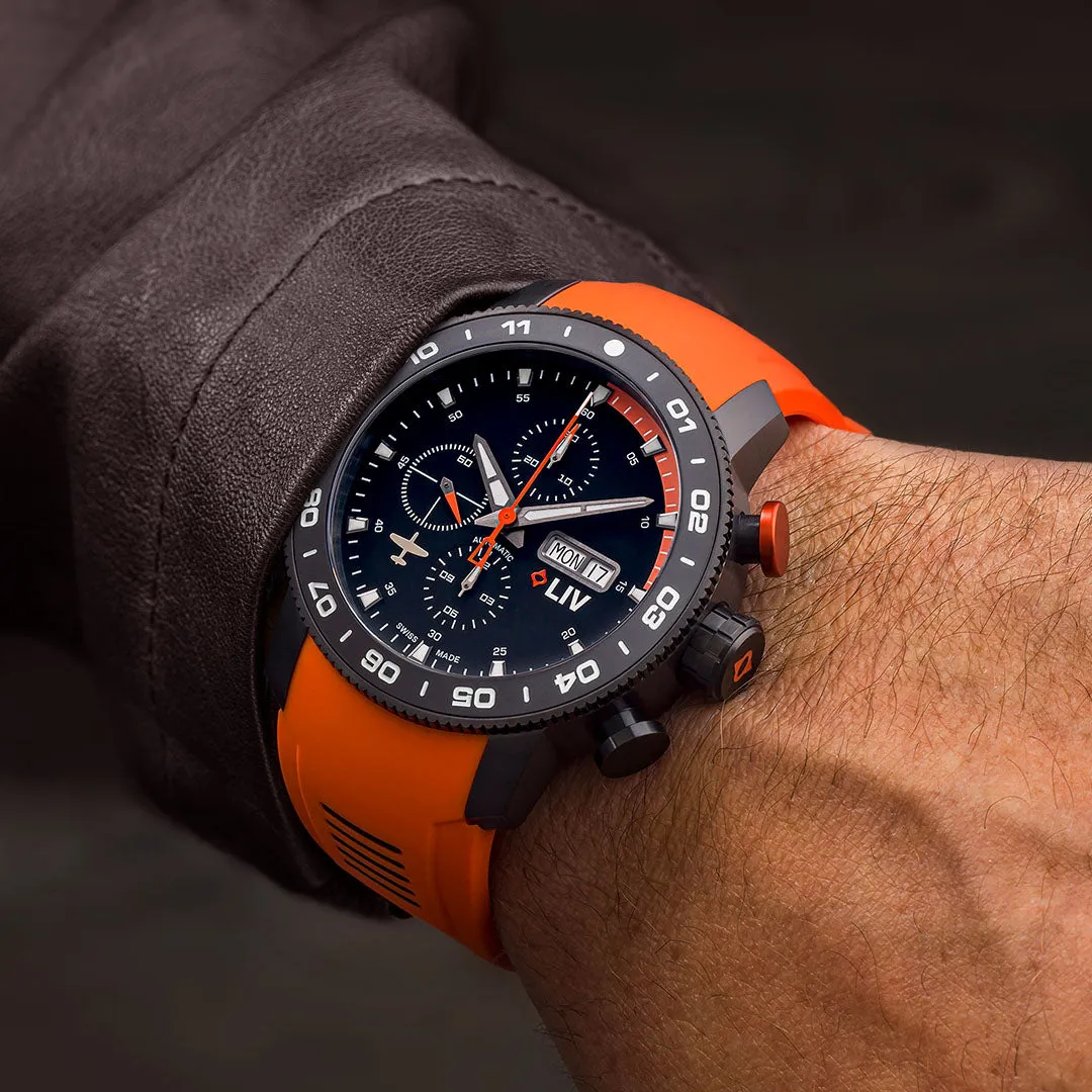 P-51 Titanium Chrono Black / Orange