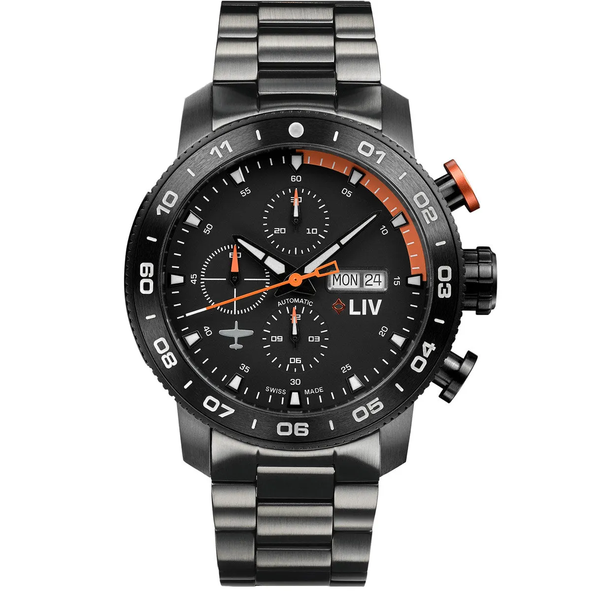 P-51 Titanium Chrono Black / Orange