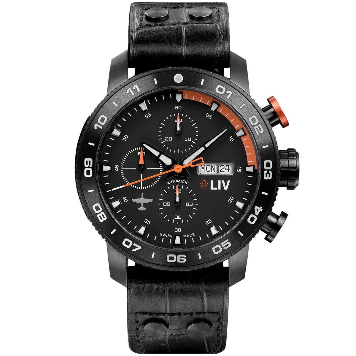 P-51 Titanium Chrono Black / Orange