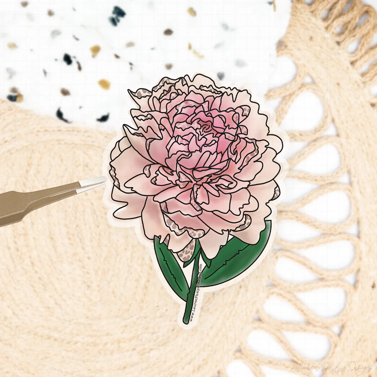 Peony Luxe Sticker Decal