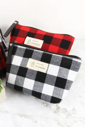 PLAID ZIPPER COSMETIC BAG