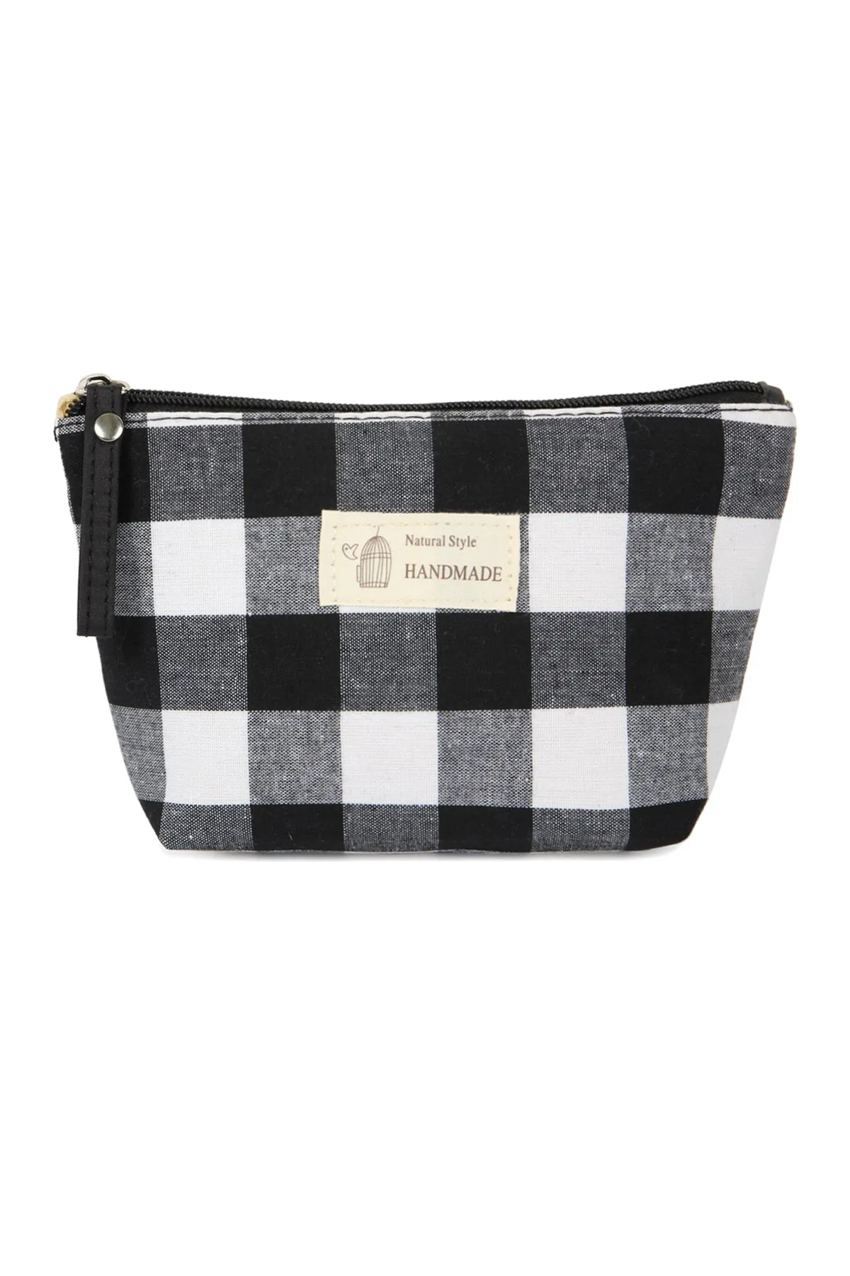 PLAID ZIPPER COSMETIC BAG