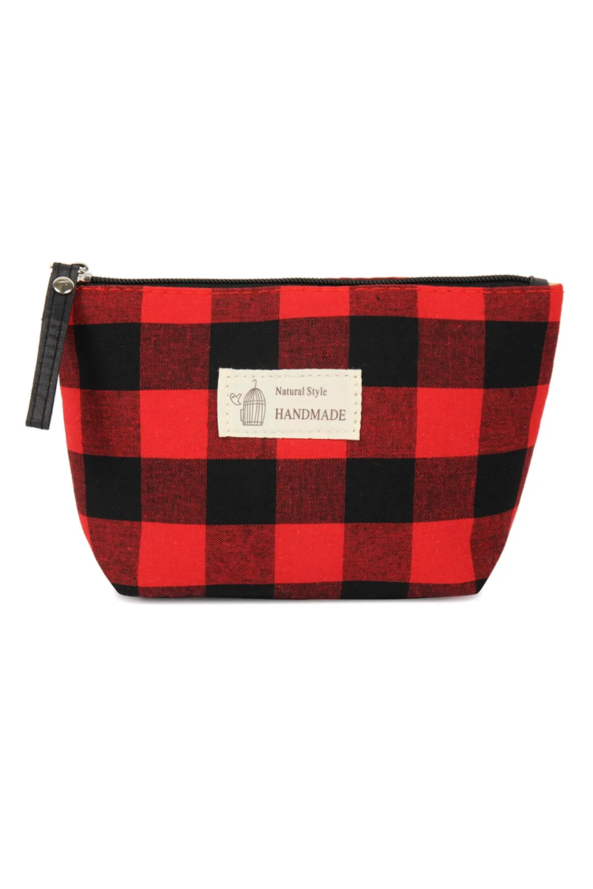 PLAID ZIPPER COSMETIC BAG