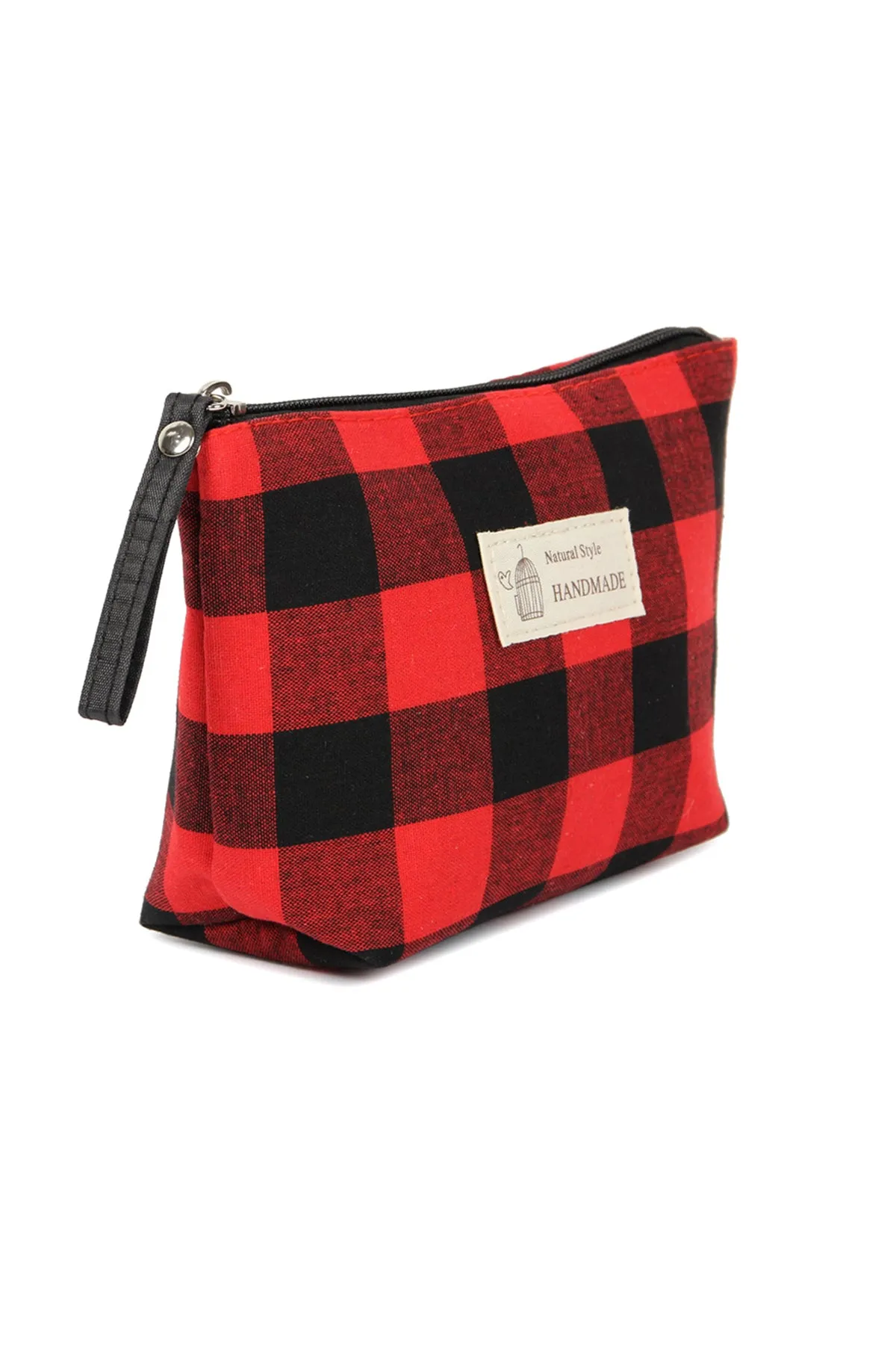 PLAID ZIPPER COSMETIC BAG