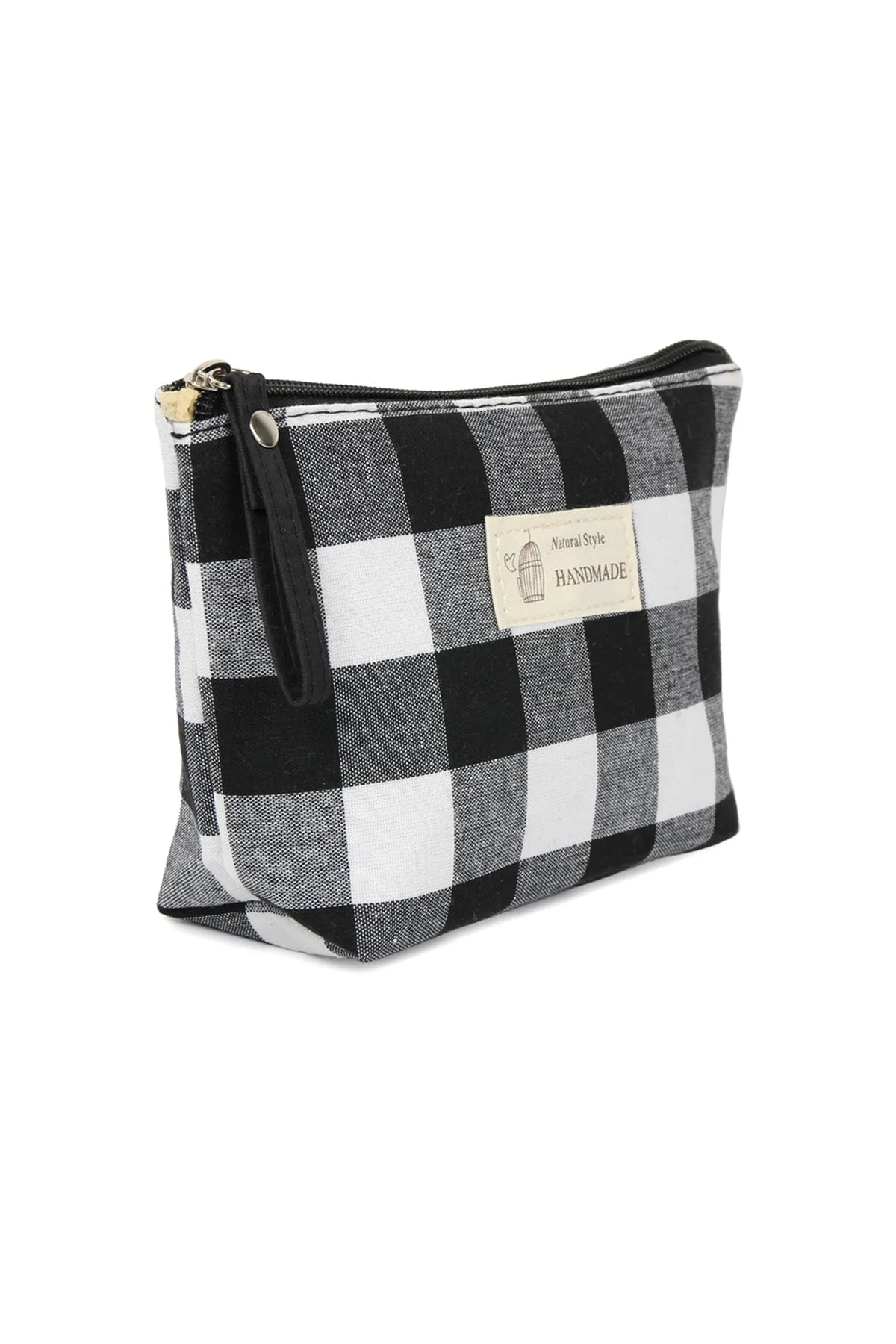 PLAID ZIPPER COSMETIC BAG