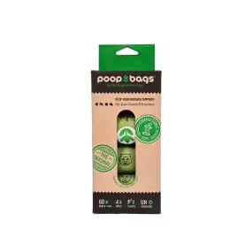 Poop Bags Compostable Plant Based Eco Friendly - 60 Pack