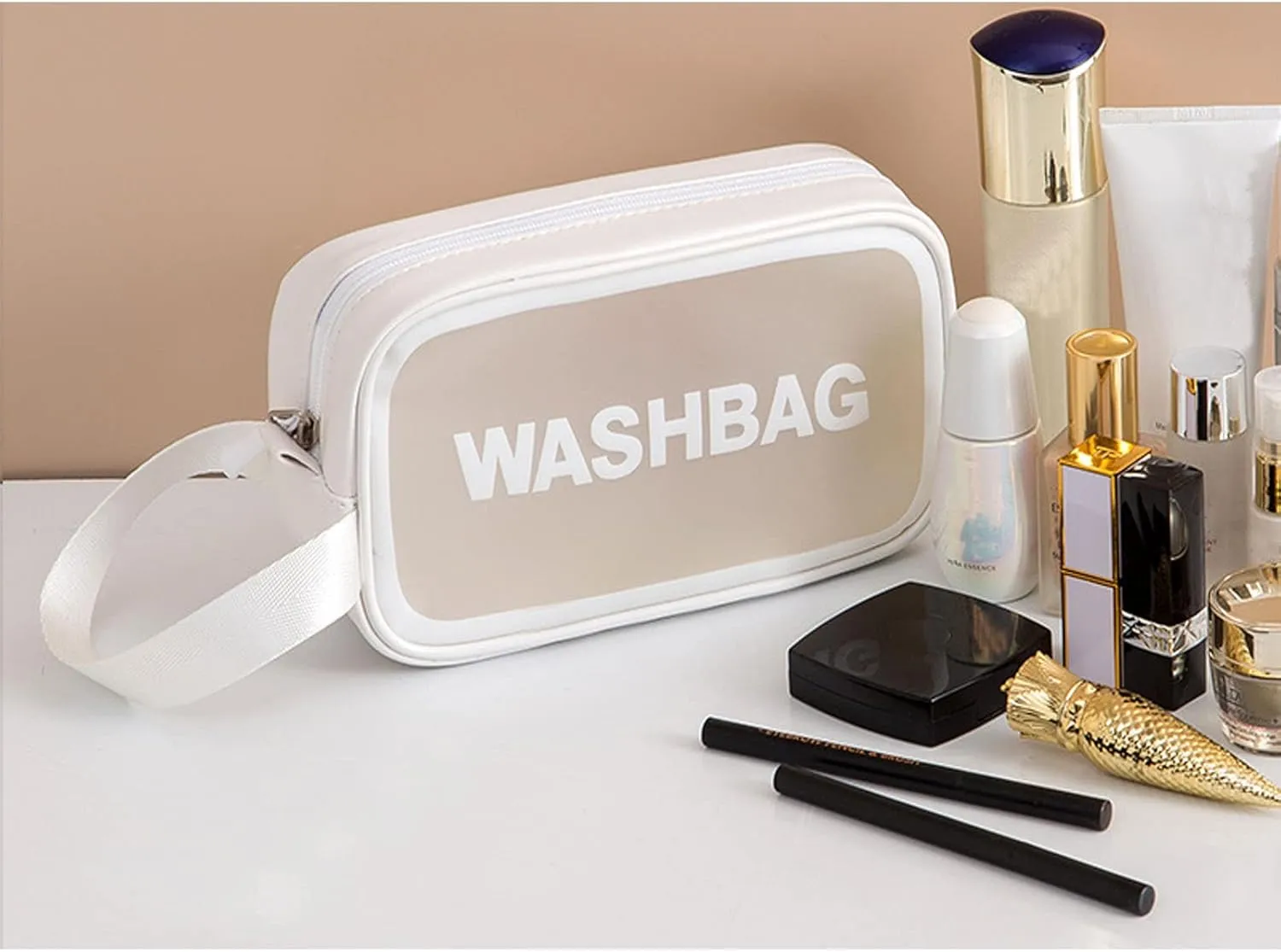 Portable Makeup Organizer Bag WASHBAG-White Large(SA2405-121)