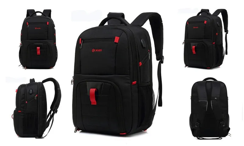 POSO Backpack 17.3inch Laptop Backpack Fashion Travel Business Backpack Nylon Waterproof Backpack Anti-theft Student Backpacks