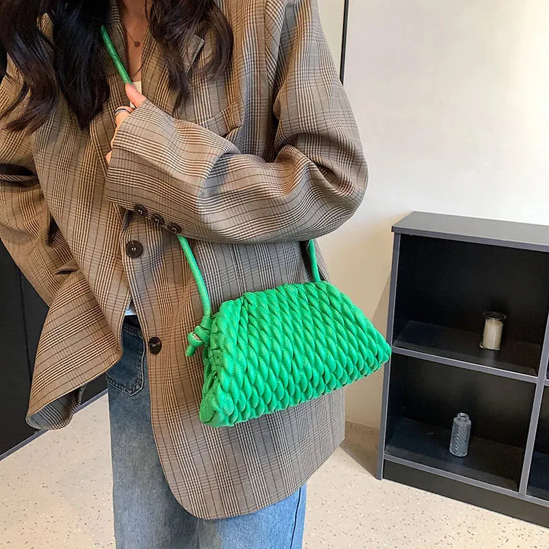 Pre Order:  Crossbody Vegan Leather Pleated Bag