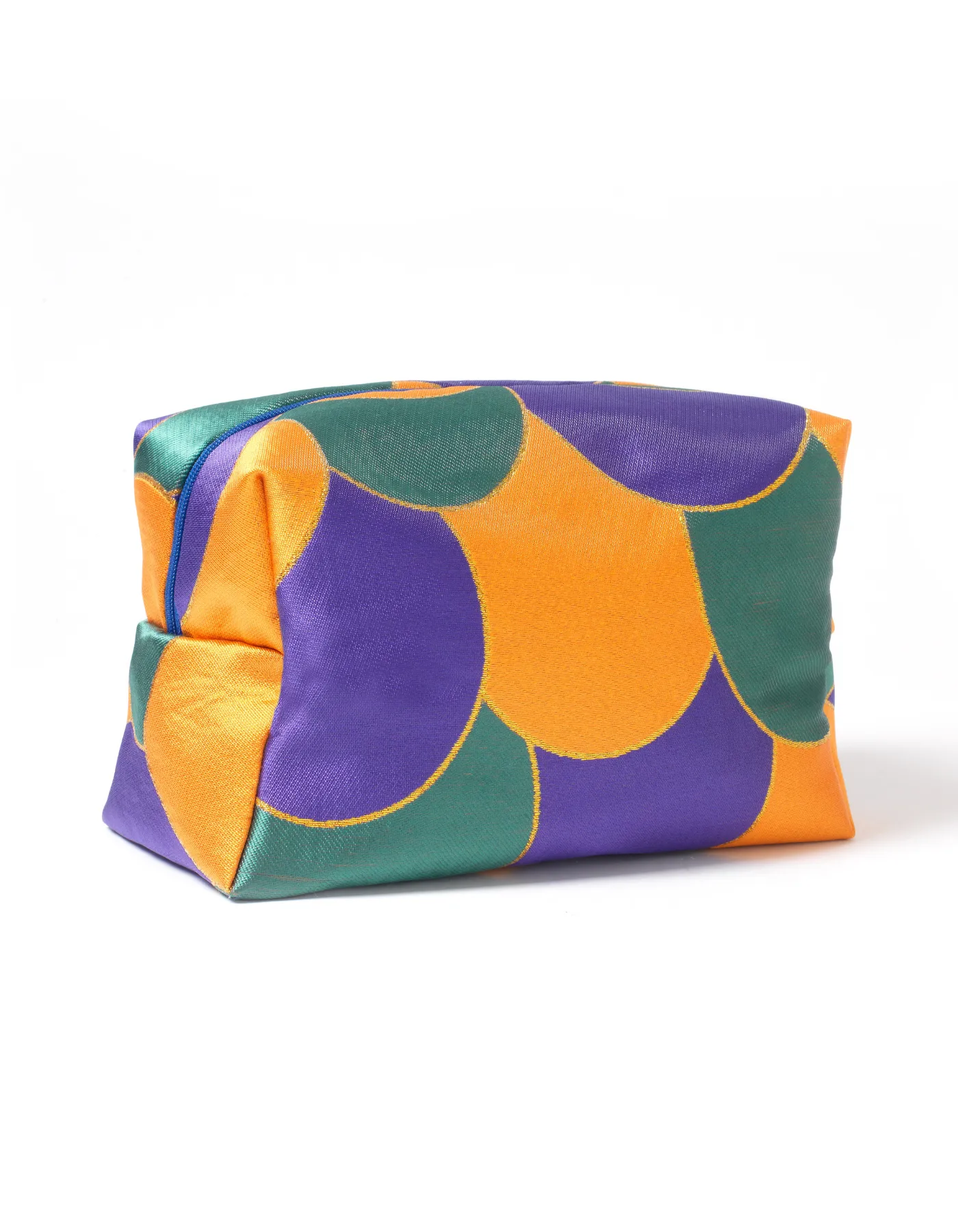 Purple Beach Print Jacquard Cosmetic Bag