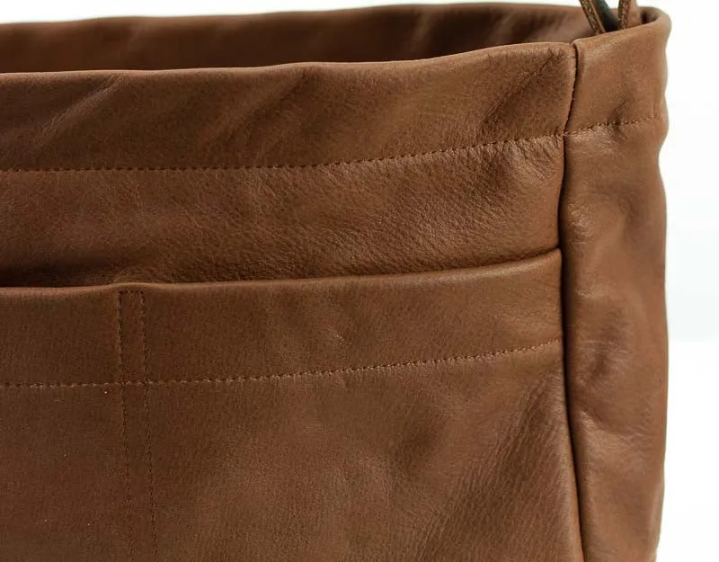 Purse Insert - Chocolate Brown leather