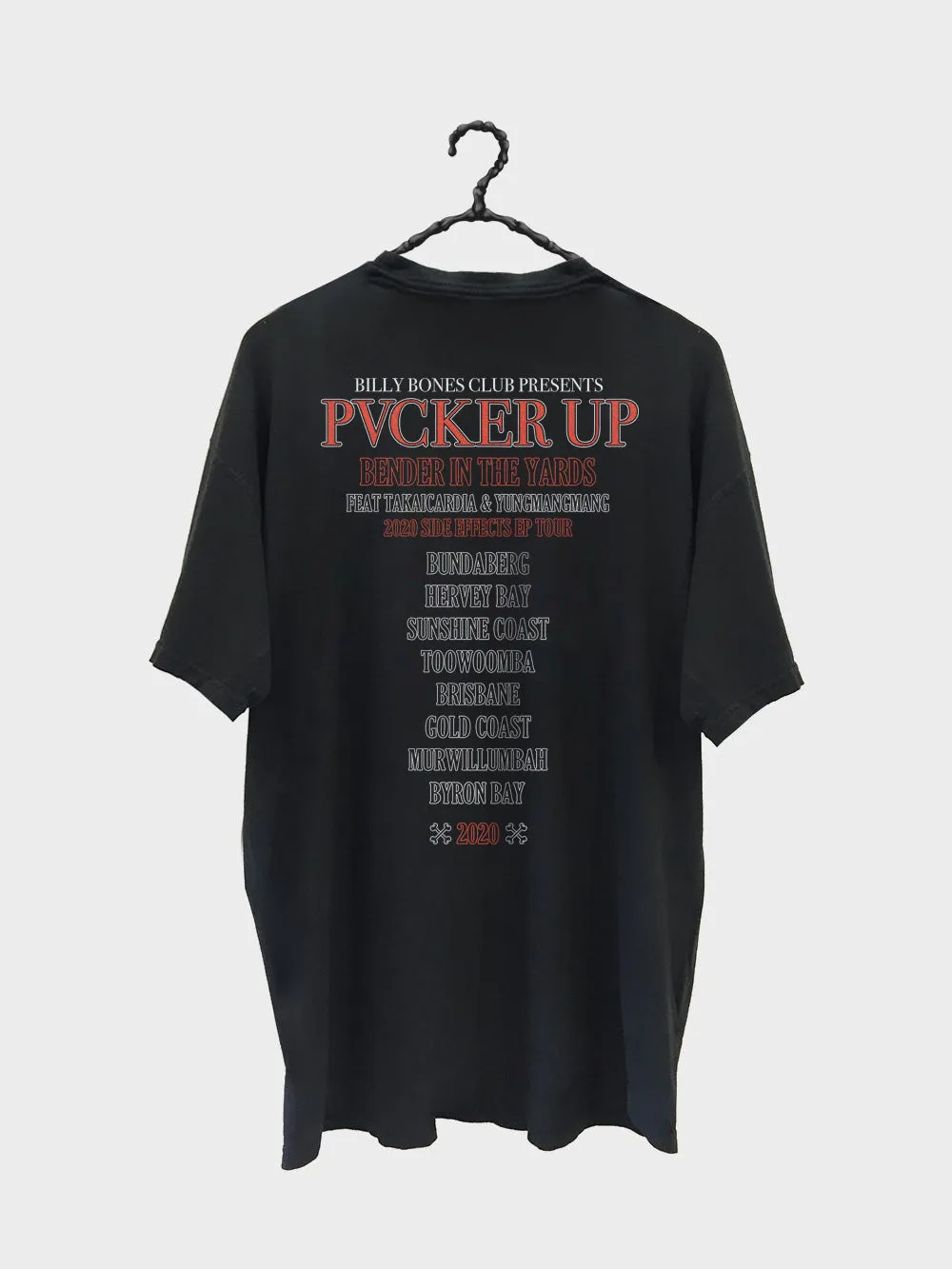 Pvcker Up Collab Tee - Side Effects Tour Black