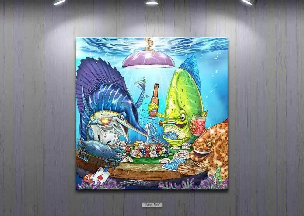 "Poker Fish" Limited Edition Canvas