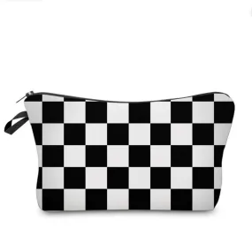 RACING CHECKERED COSMETIC BAG