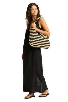 Raffia Stripe Tote Bag