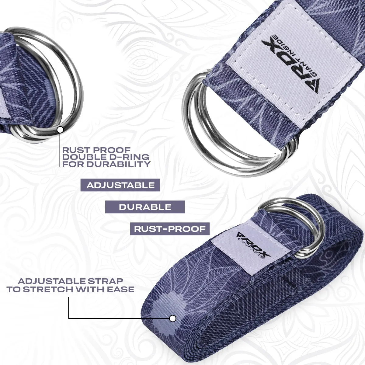 RDX F18 D-Ring Steel Buckle Cotton Yoga Strap