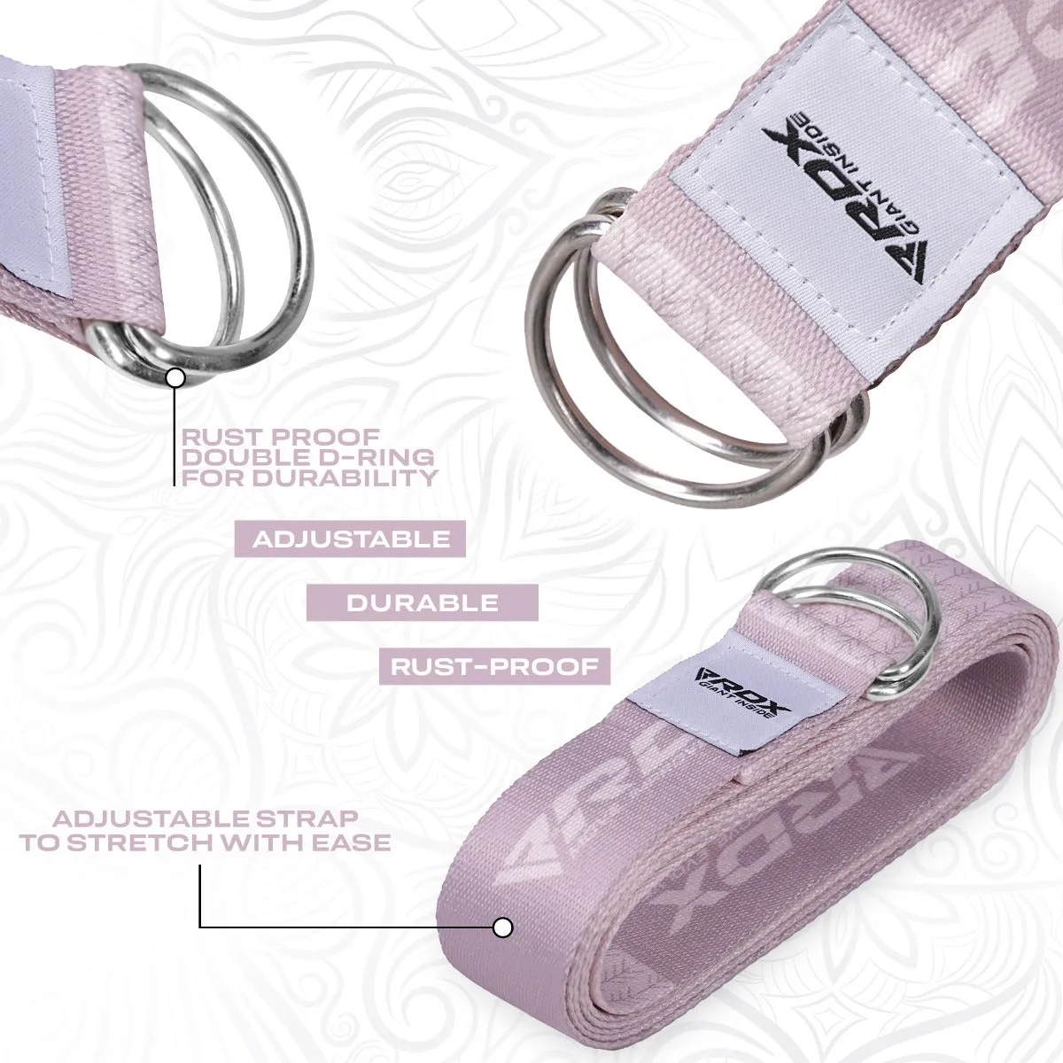 RDX F22 D-Ring Steel Buckle Cotton Yoga Strap