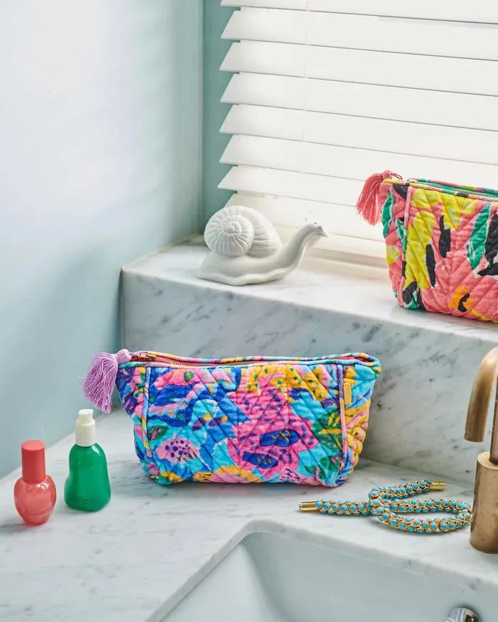 Reef Garden Velvet Toiletry Bag