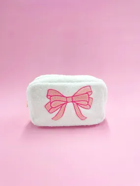 Rock Paper Scissors - Pink Bow Teddy Cosmetic Zipper Bag - Large