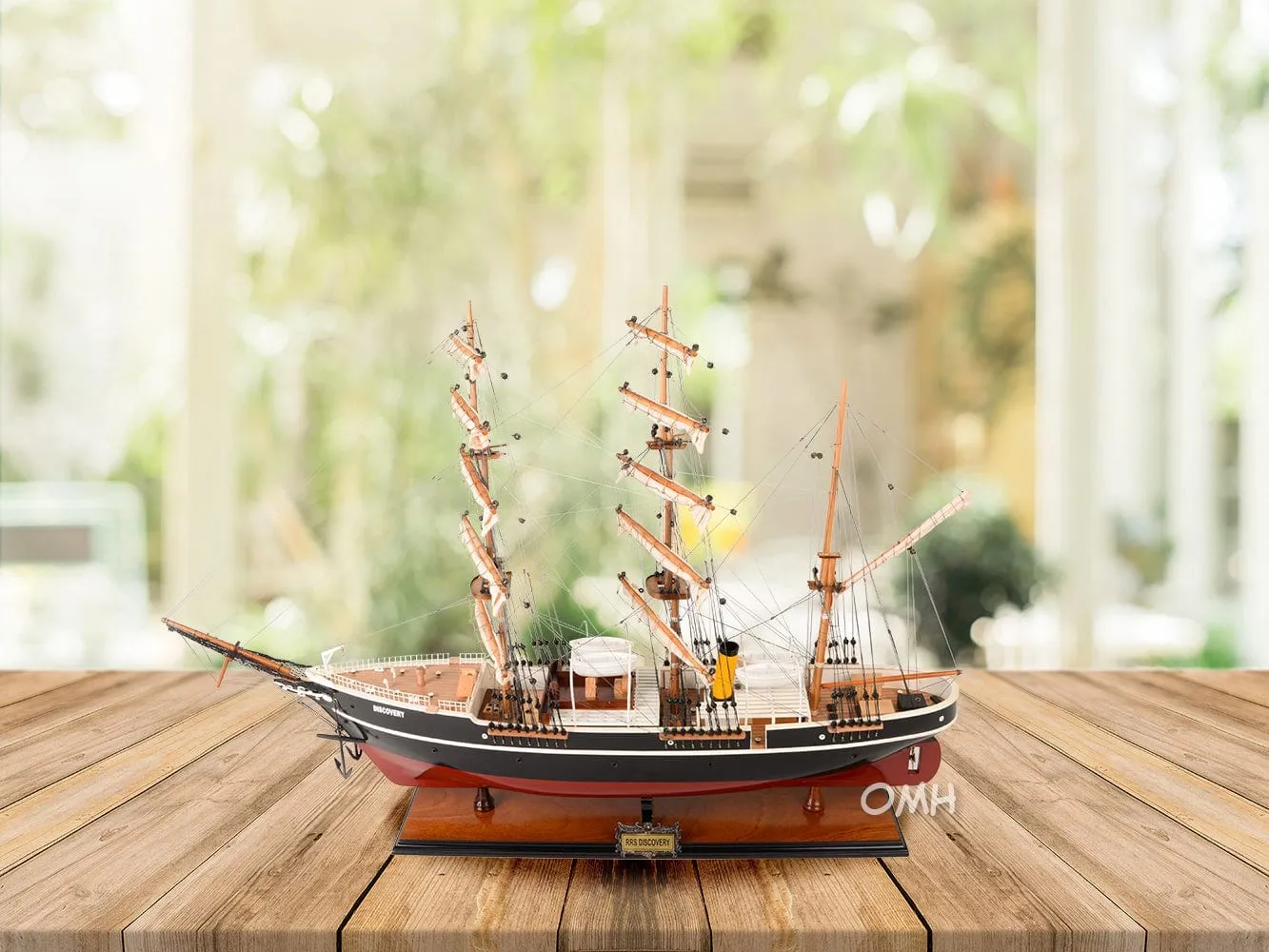 RRS Discovery Wood Model Sailboat  Steamship Assembled