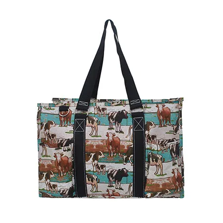 SALE! Country Side Moo NGIL Zippered Caddy Organizer Tote Bag