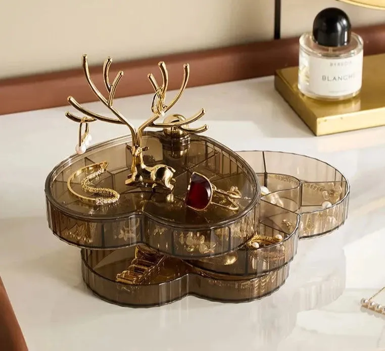 Self-designed light luxury Jewelry Storage Box Cross-Border Desktop Multi-Layer Rotating Necklace Jewelry Box