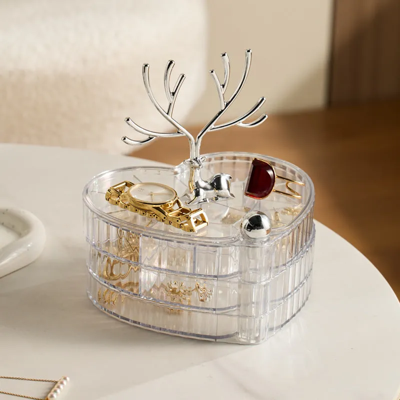 Self-designed light luxury Jewelry Storage Box Cross-Border Desktop Multi-Layer Rotating Necklace Jewelry Box