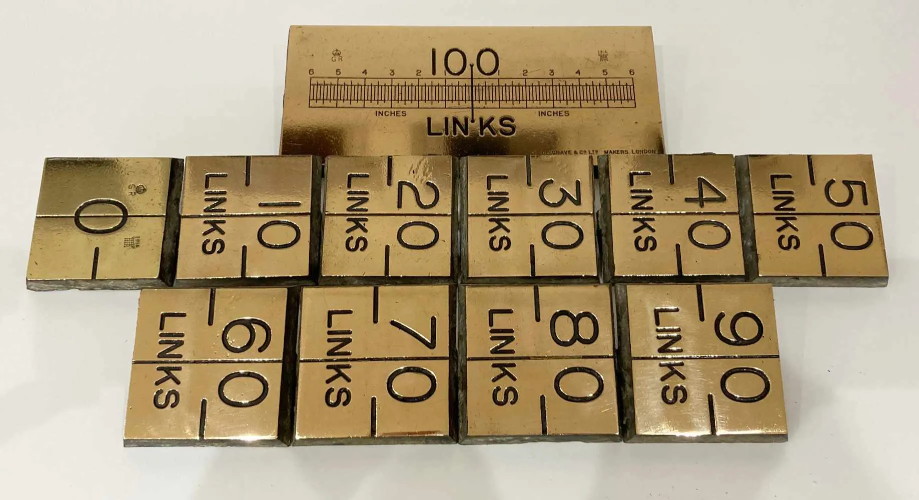 Set of Governmental Standard Link Floor Plaques by De Grave & Co 1914