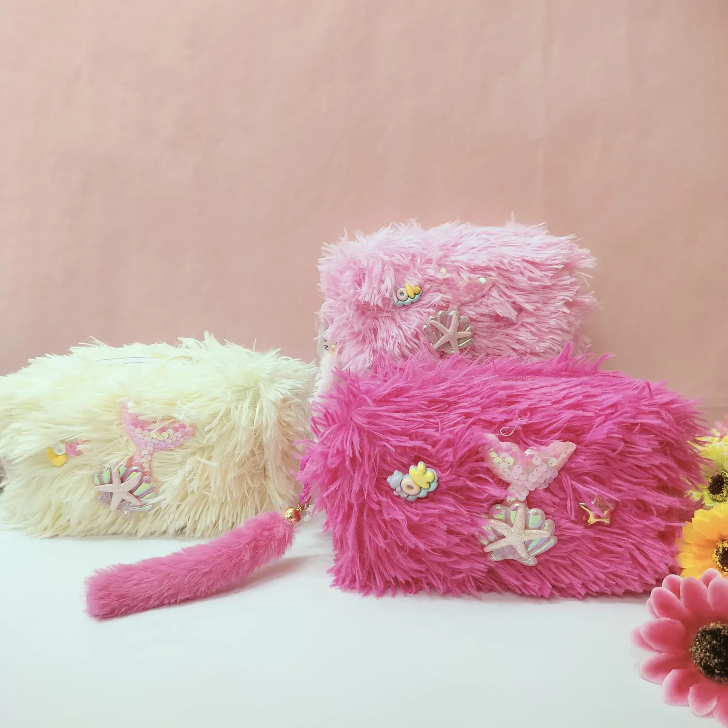 Soft Cotton  And  Furr Pouch